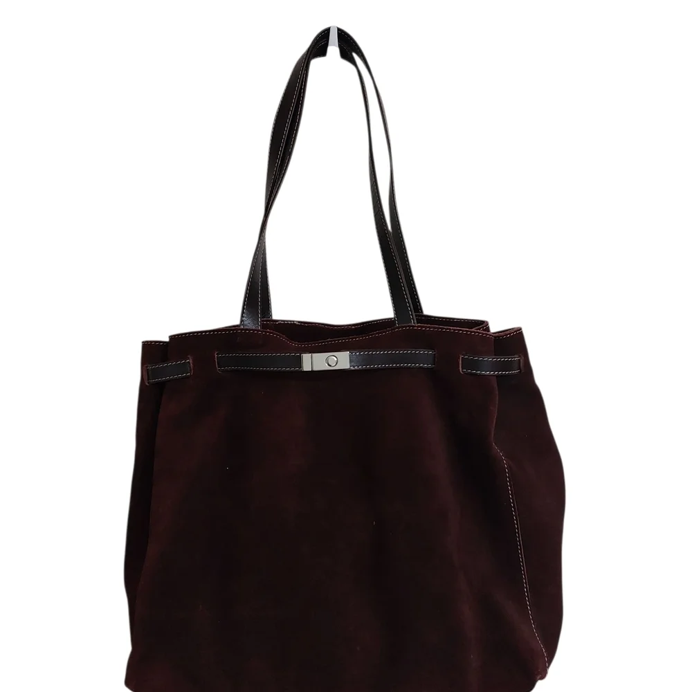 Harold's Rich Brown Suede Tote - Picture 1 of 5